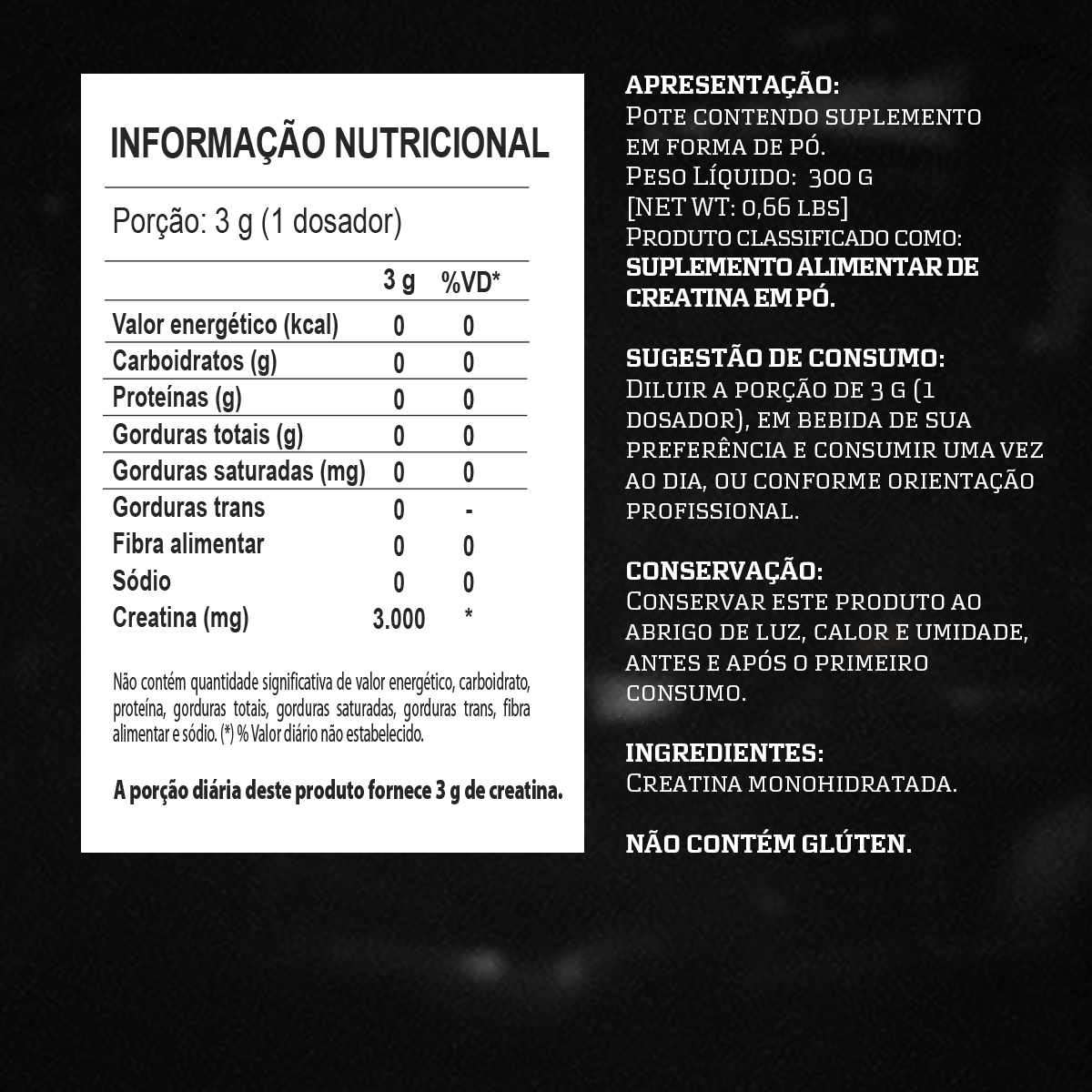 Creatina Monohidratada 300g