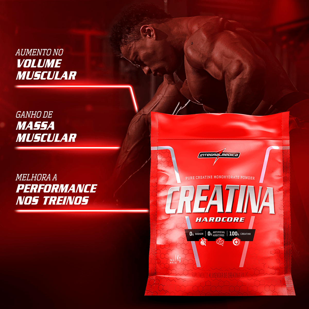 Creatina 1kg em pó 100% pura