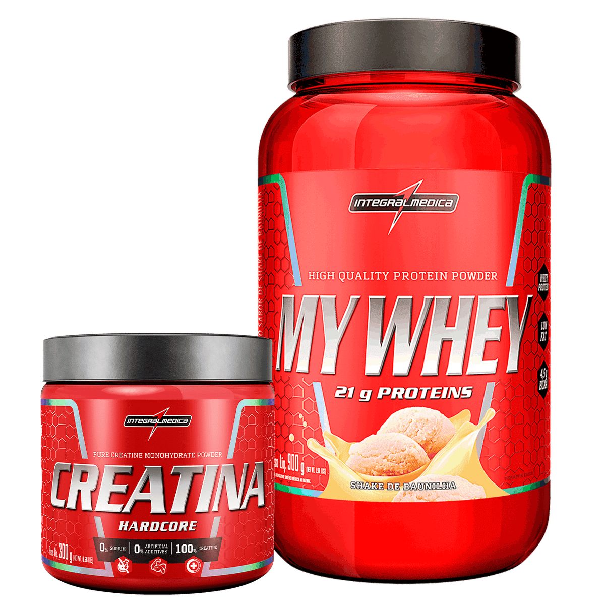 Promopack My Whey Baunilha 900g + Creatina 100% Pura 300g